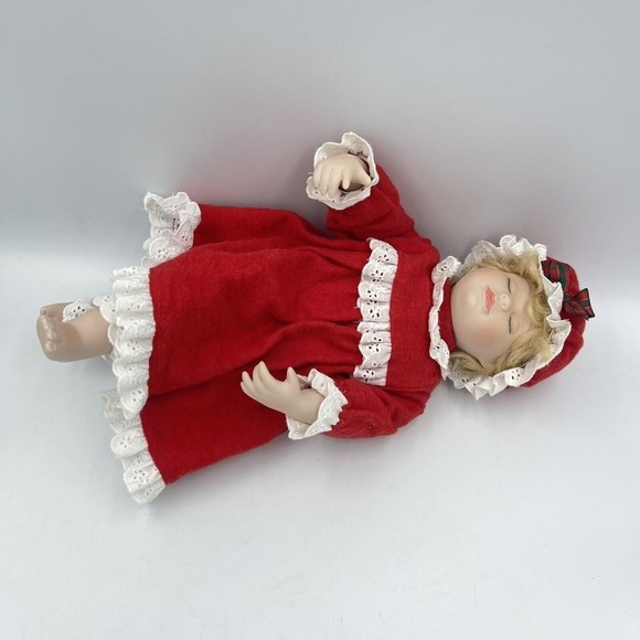 The Danbury Mint Porcelain Doll Waiting for Santa by Elaine Campbell Perfect! - Picture 4 of 16